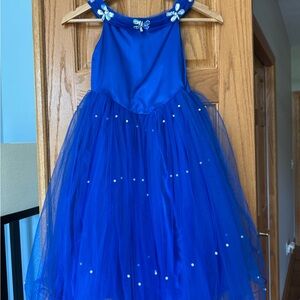 EUC Uporpor Blue Sleeveless Tulle Dress with Accents and LED Lights Size Size 6Y